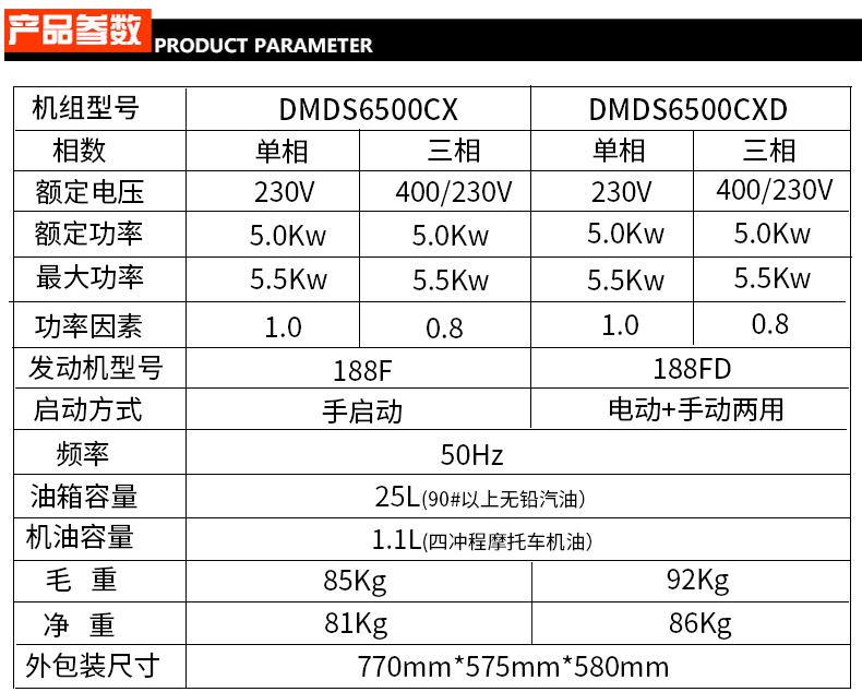 單三相5kw汽油發(fā)電機(jī)主圖