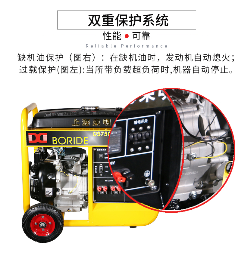 單三相6kw汽油發(fā)電機特點