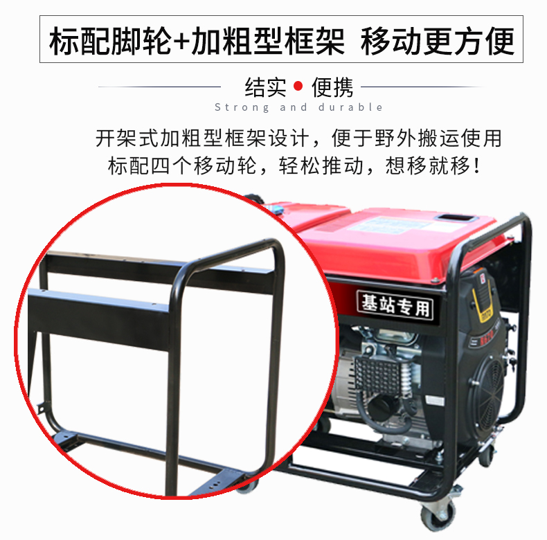 三相12KW鐵塔通信基站代維汽油發(fā)電機(jī)特點(diǎn)