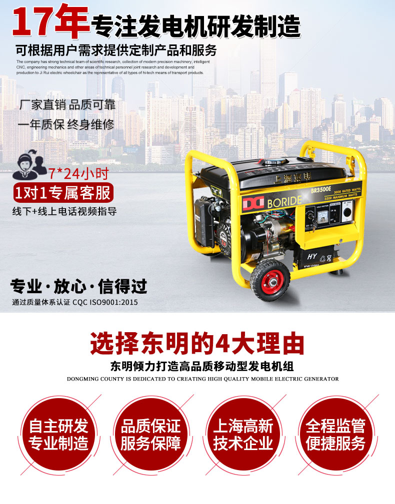 單相3kW小型汽油發(fā)電機(jī)組主圖
