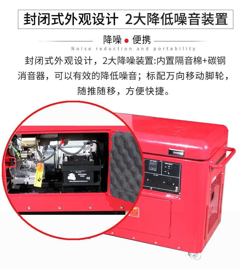 6KW低噪音汽油發(fā)電機組特點